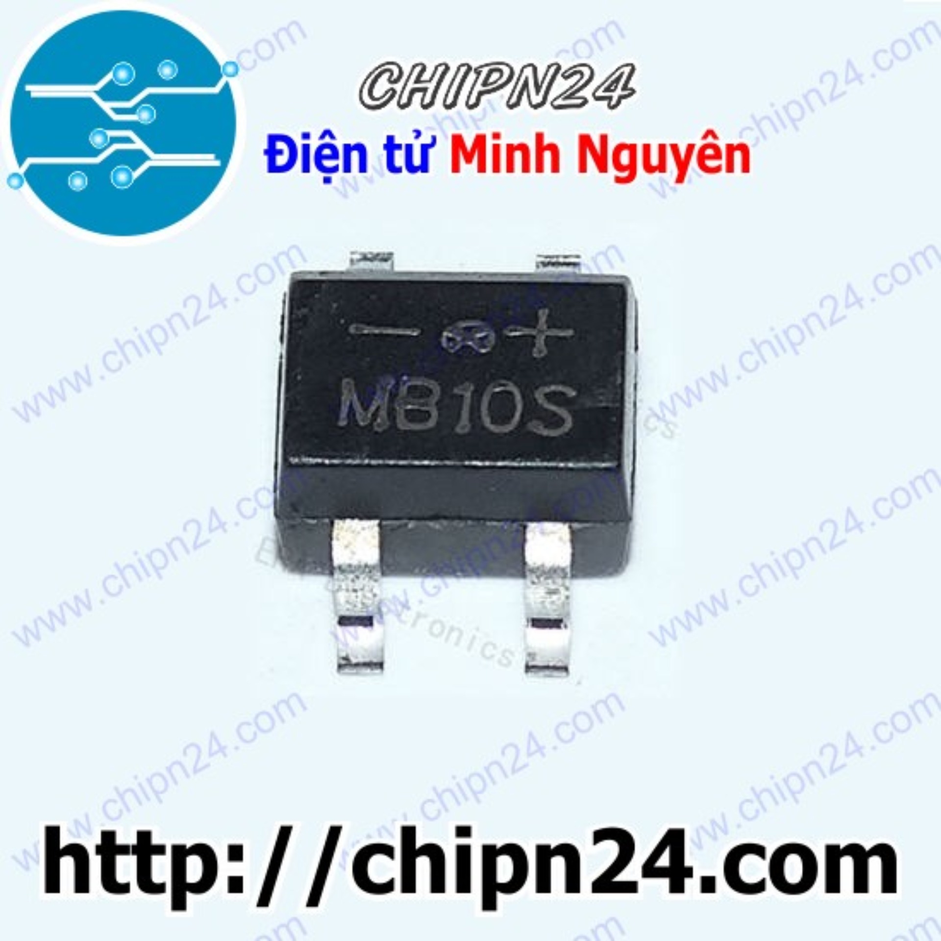 [7 con] (KG2) Cầu Diode MB10S 0.5A 1000V SOP-4 (SMD Dán)
