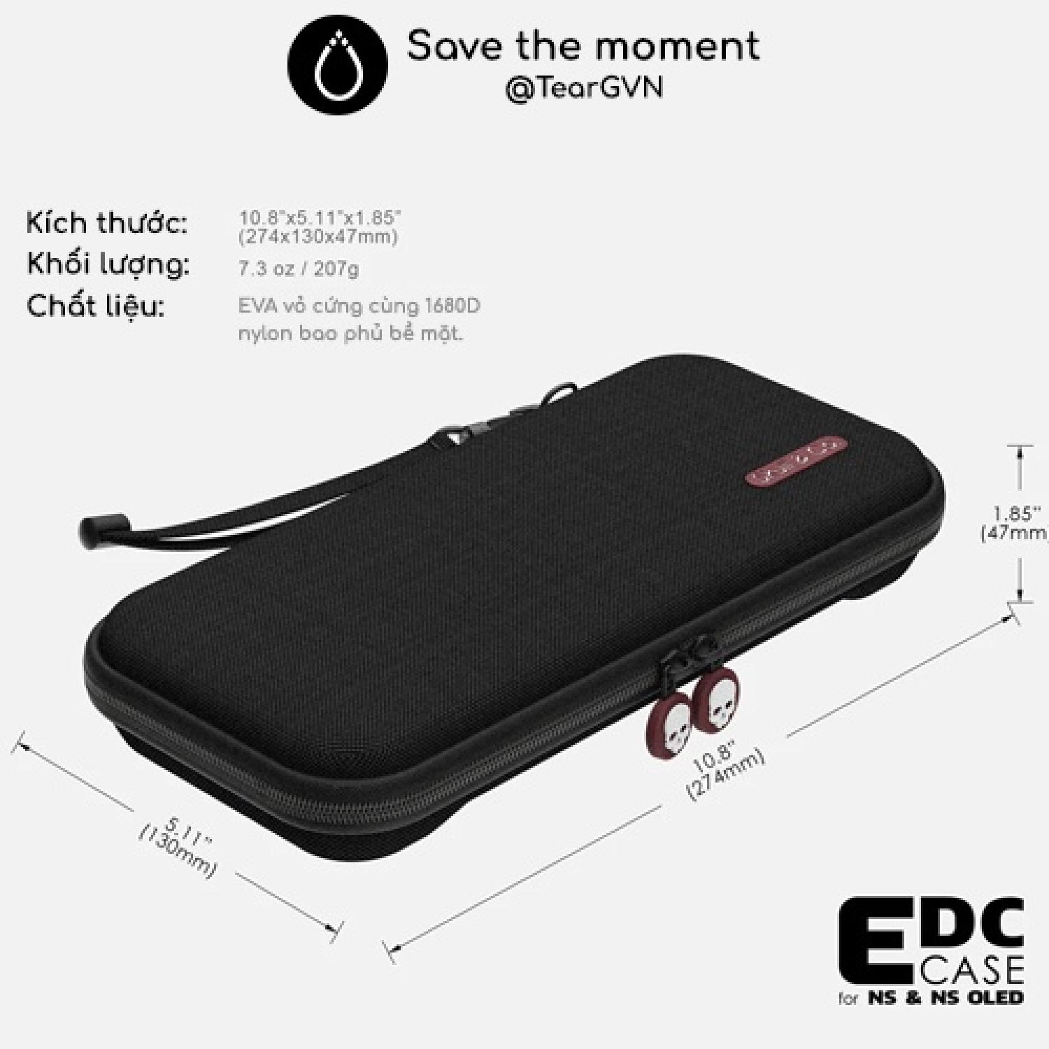 Túi đựng EDC Skull & Co mỏng gọn chống cấn cho Nintendo Switch Oled / Switch 1