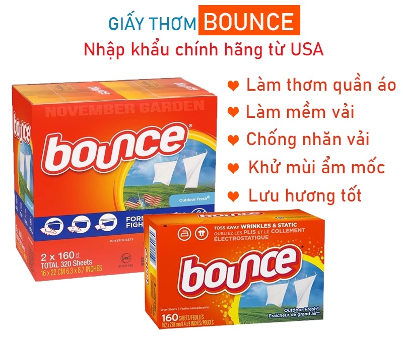 Giấy thơm quần áo Bounce - Mỹ (Chia lẻ)