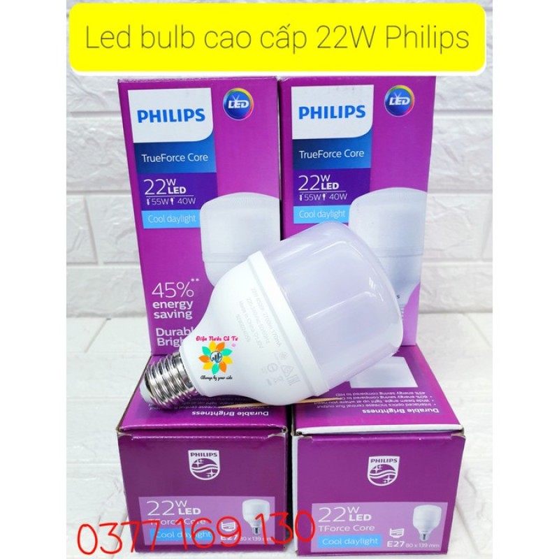 Bóng đèn LED Bulb Cao Cấp 22W Philip bảo hành 24 tháng