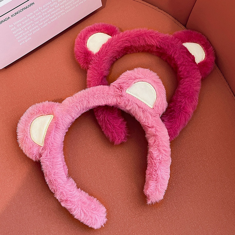 Cute pink bear ears hair hoop, headband