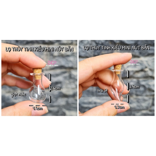 🧡Set 5 LỌ THỦY TINH KIỂU MINI NÚT BẦN🟠