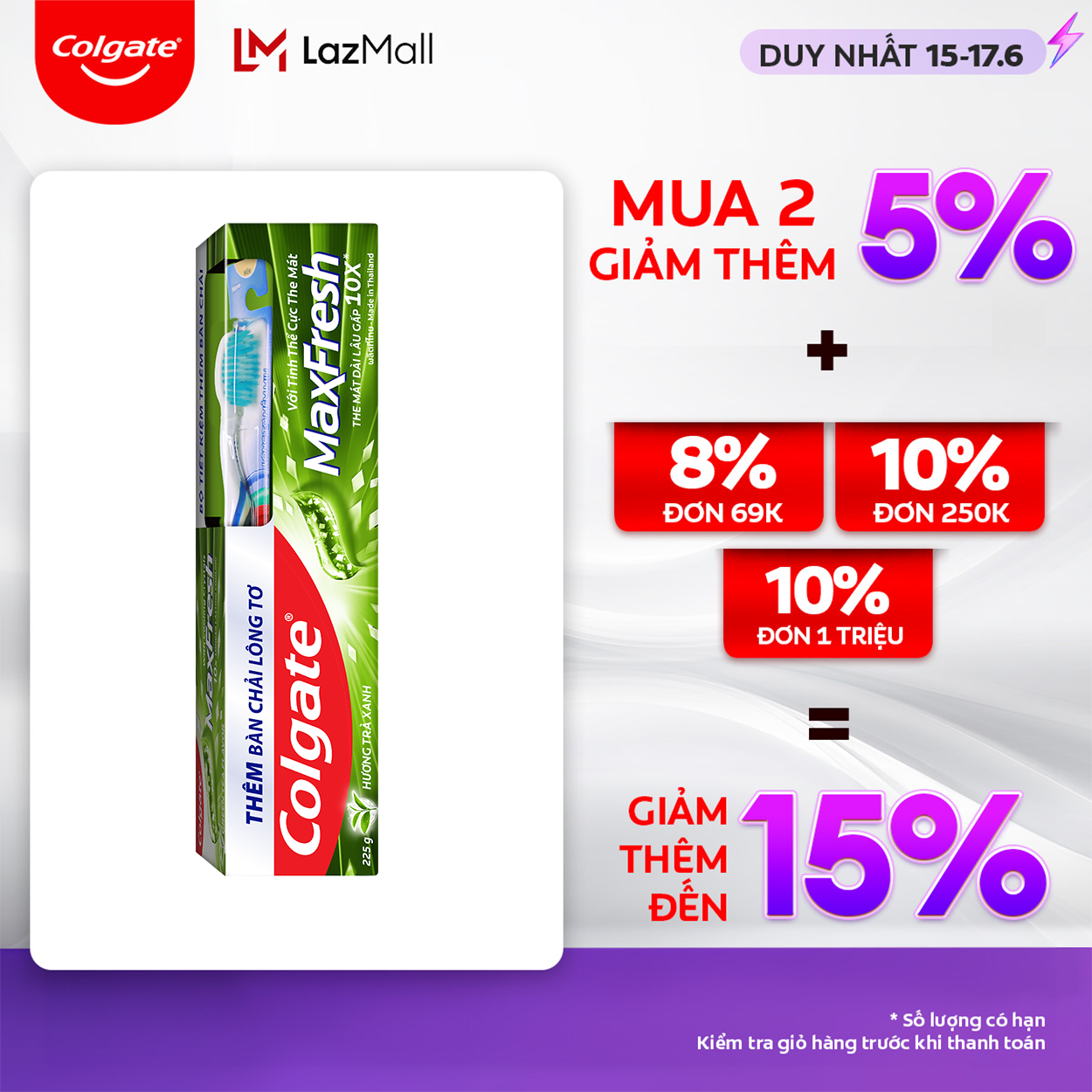 Toothpaste Colgate green tea the cool maxfresh 225g/tube toothbrush gift feather high-grade silk