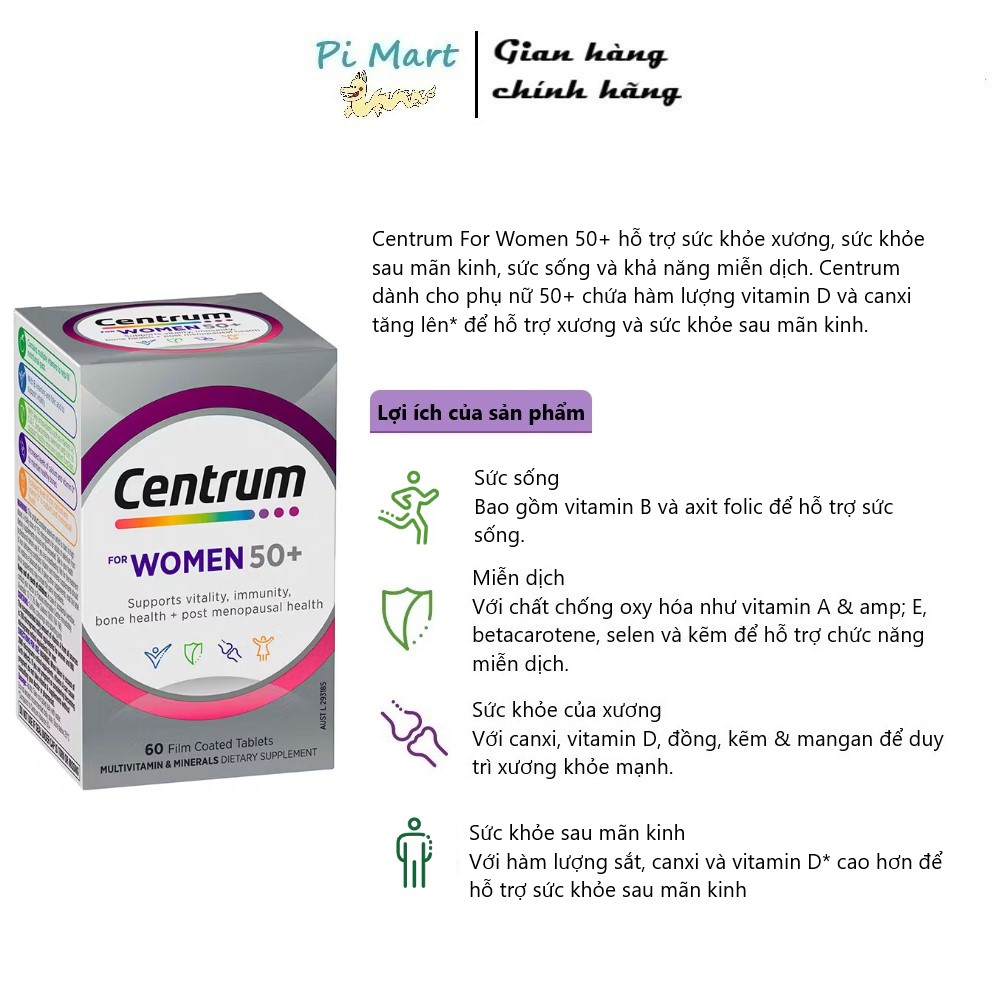 Viên Vitamin Tổng Hợp Centrum Dành Cho Nữ Giới
