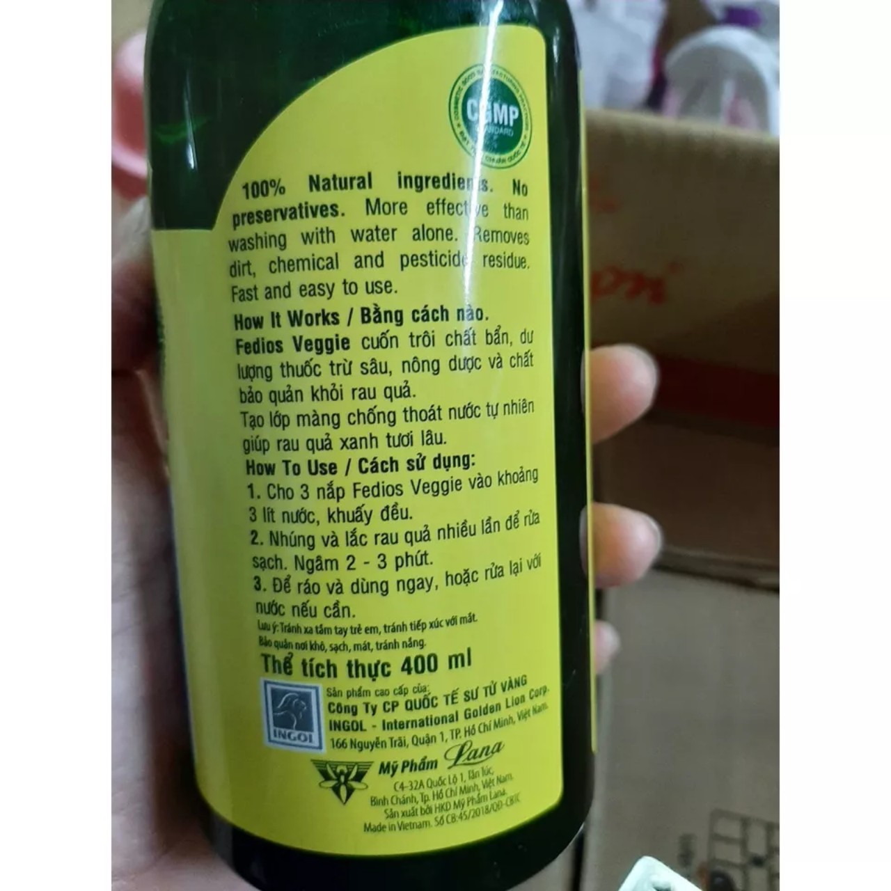 Nước Rửa Rau Củ Quả, Trái Cây FEDIOS VEGGIE 400ml