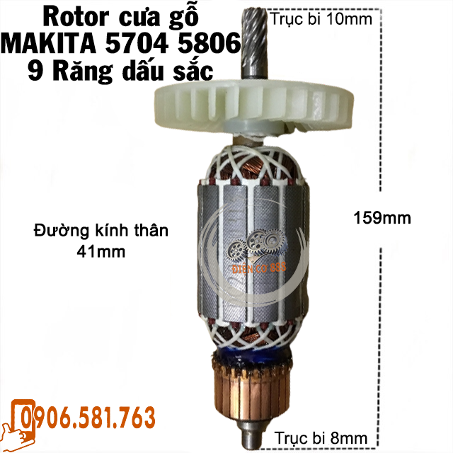 (Hàng DCA) Rotor cưa gỗ MAKITA 5704R, 5806B, DCA AMY02-185 220V - Tặng chổi than