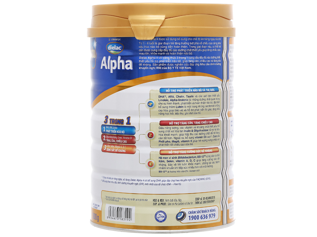[HCM]Sữa Dielac Alpha Step 4 Vinamilk 900g - alpha 4 900g