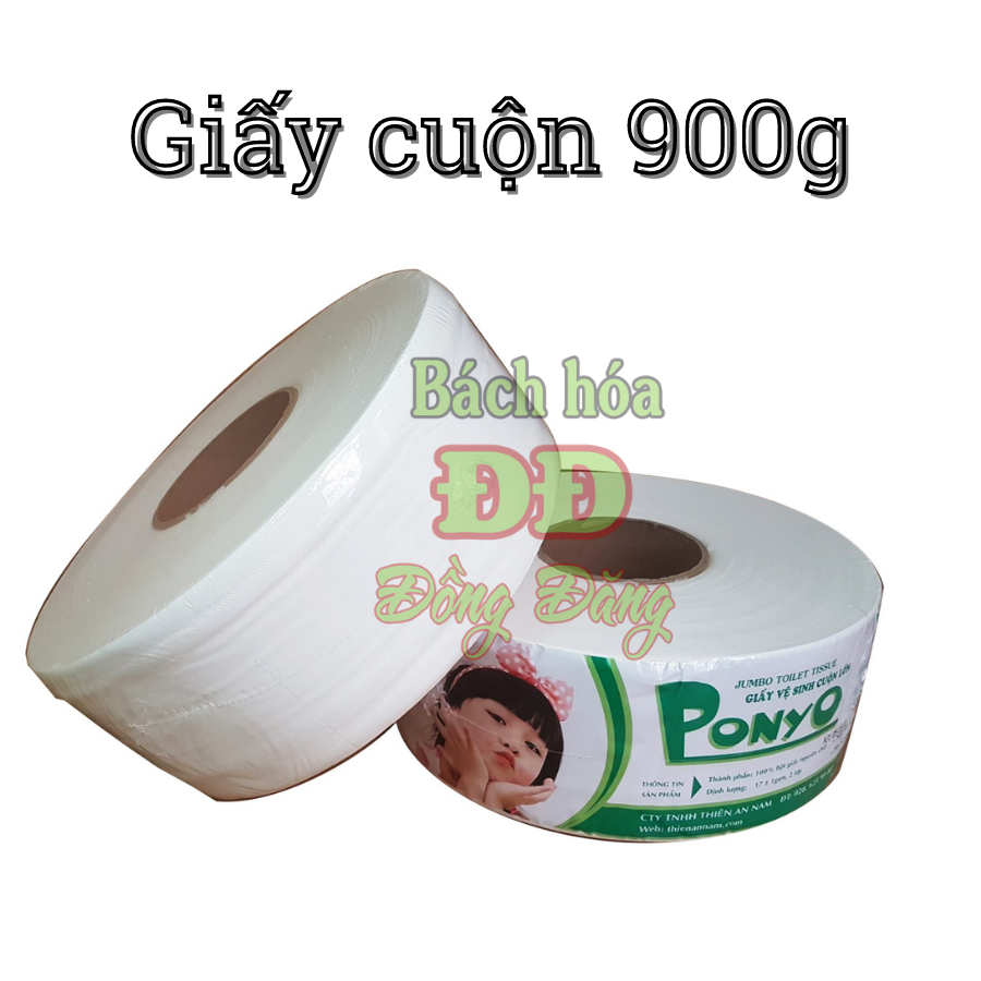 Combo (6 cuộn) giấy vệ sinh cuộn lớn 900g Jumbo Ponyo