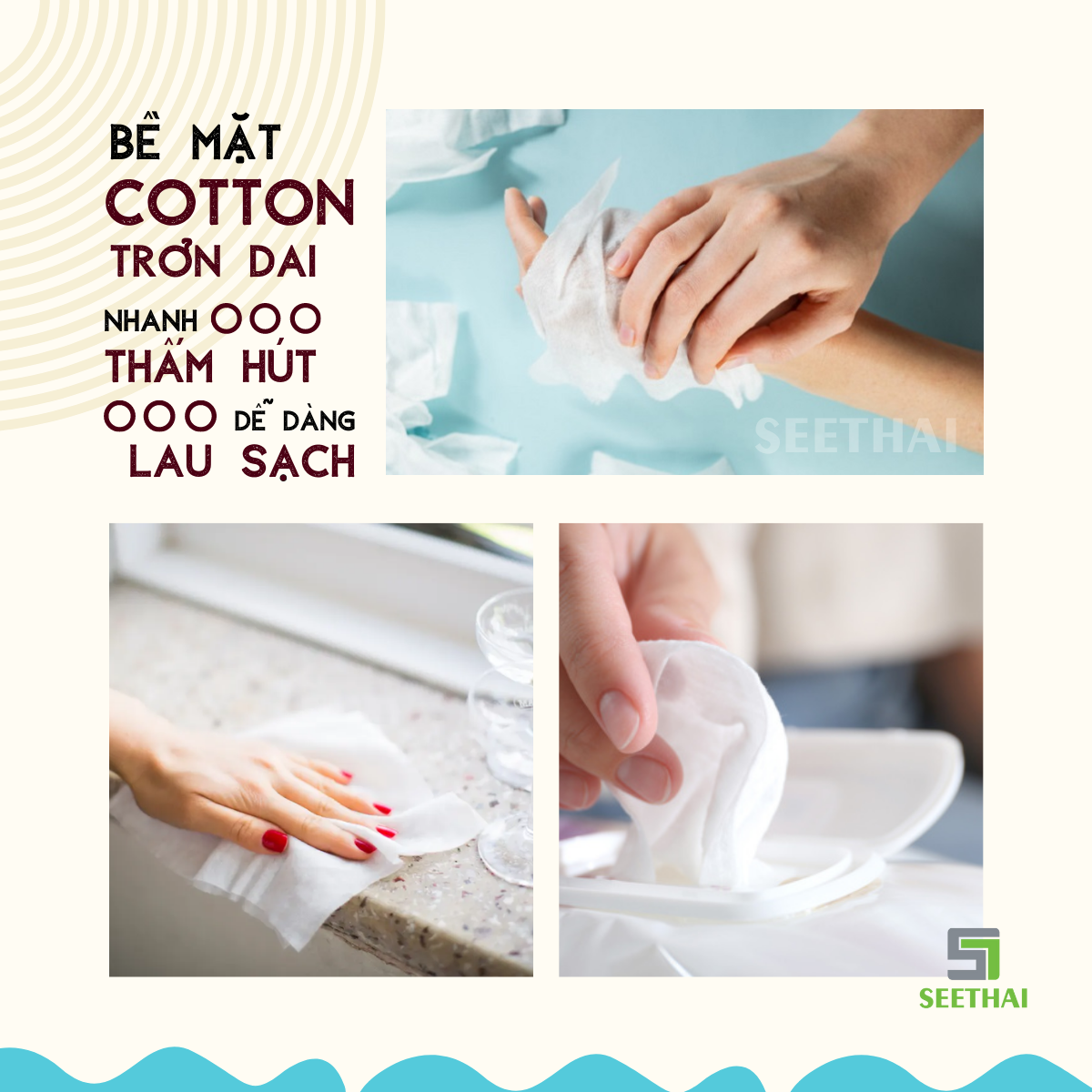 Khăn ướt NATURAL COTTON Hàn Quốc 100 tờ