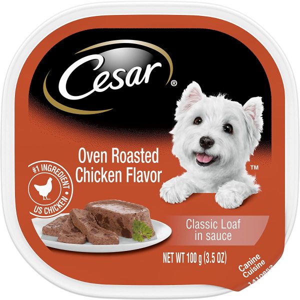 [USA] CESAR Wet Dog Food - Pate Dành Cho Chó - Oven Roasted Chicken Flavor [Loaf] 100gr