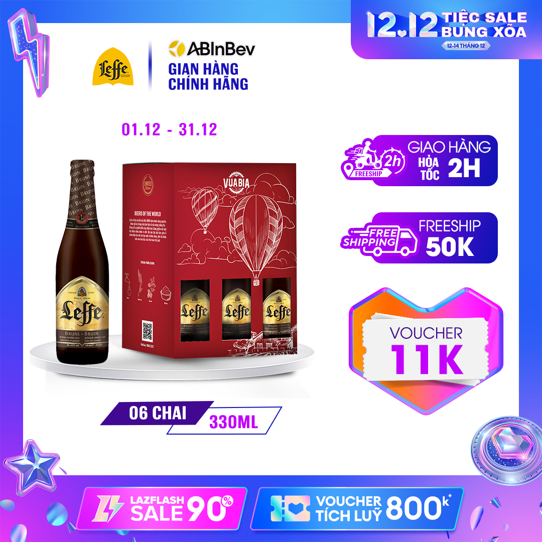 Lốc 6 Chai Bia Ale Leffe Blonde (Leffe Vàng) (330ml/ chai)