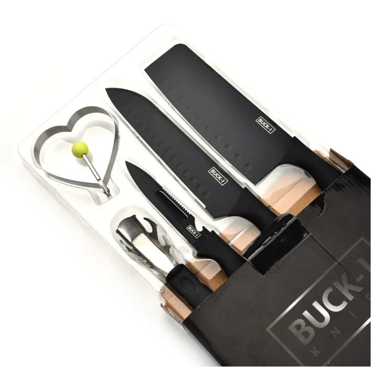 Bộ dao 5 món lưỡi đen buck mã t65s