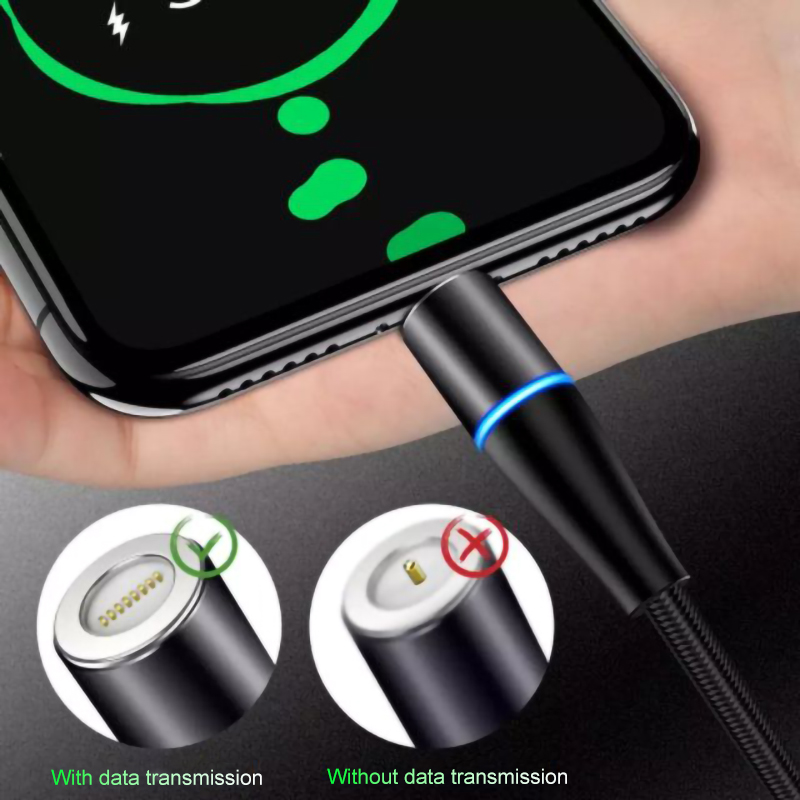5A Fast Charging Cable 3 in 1 Micro Usb / Type-C / apple usb Magnetic USB Cable Data Cable with Led Light for iPhone Cable/android samsung/xiaomi/huawei/vivo/oppo