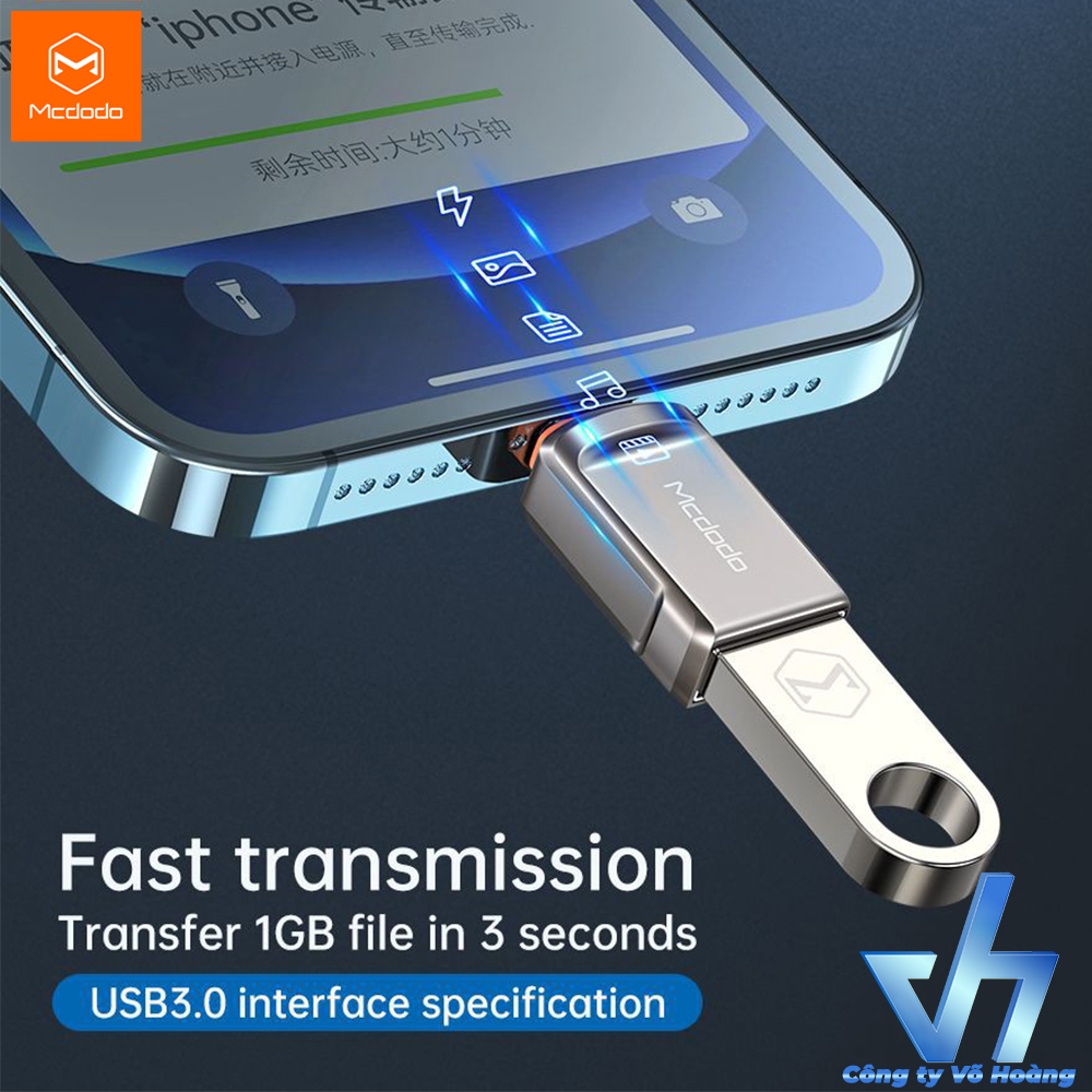 Đầu chuyển OTG Lightning Mcdodo - Dùng cho iPhone iPad cổng lightning