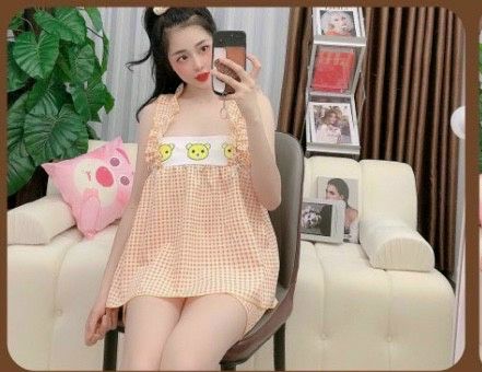 Bộ đùi caro dây dúm vải kate lụa mềm mại , freesize dưới 57kg, đồ bộ đùi dây dúm vải kate lụa mềm mát
