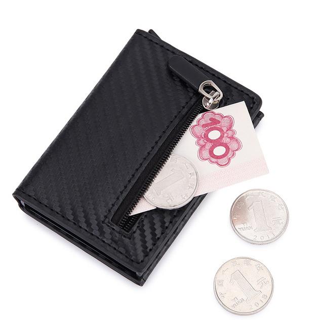 Men Rfid Cardholder Carbon Fiber Wallet Magnetic Buckle Card Box Credit Card Bag Card Holder Wallet for Women