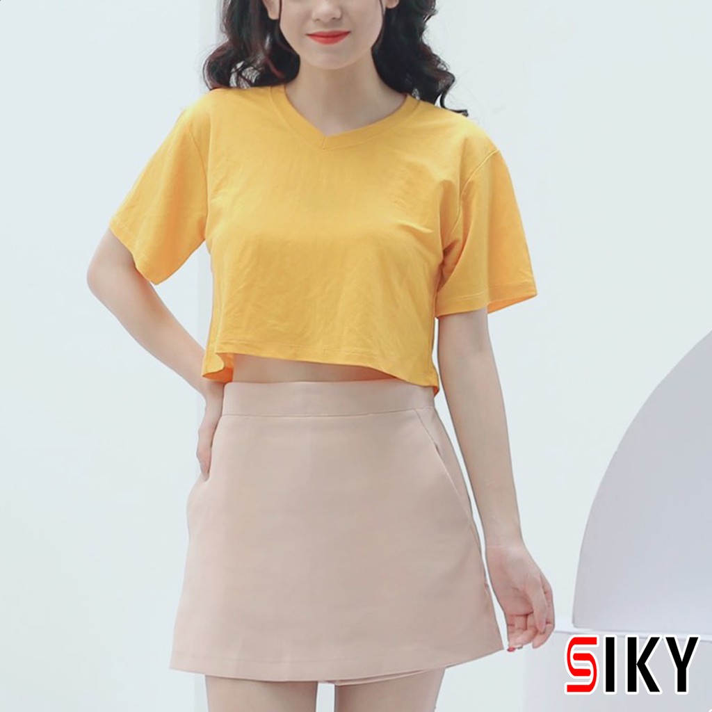 Áo croptop form rộng cổ tim - GEN J