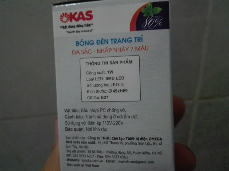 Bóng đèn led chớp 7 màu