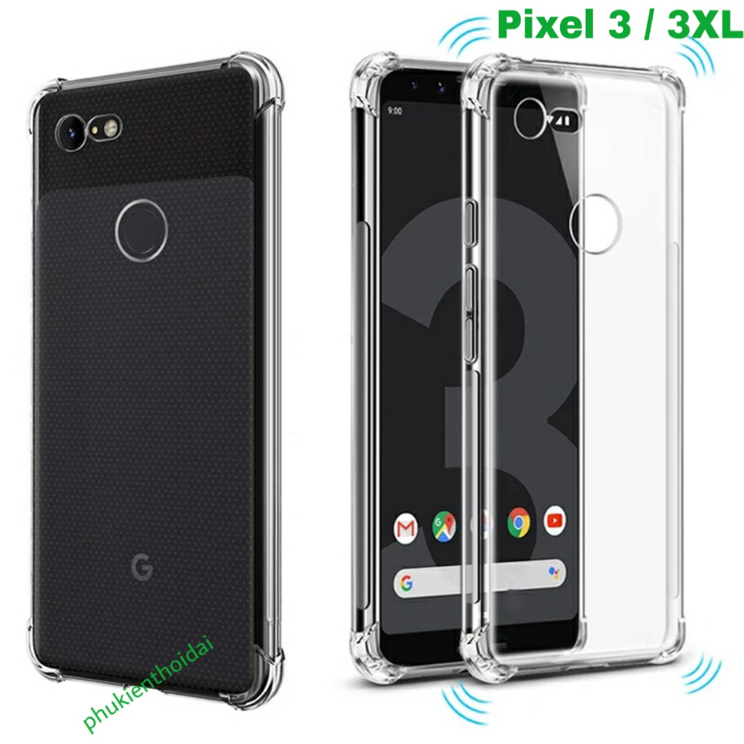 Ốp lưng Google Pixel 3 / Pixel 3XL / Pixel 3A XL dẻo trong suốt lồi 4 góc hạn chế ố vàng ôm khít máy