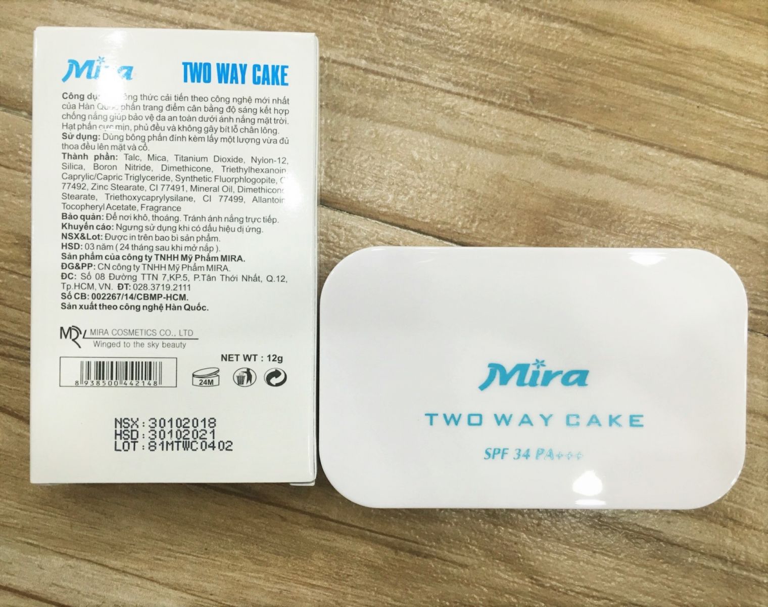 Phấn nén trang điểm Mira Two Way Cake Hàn Quốc 12g