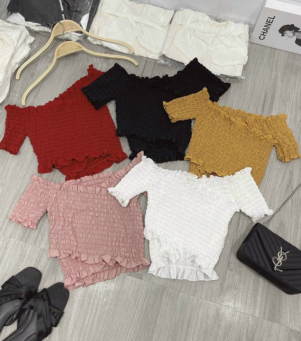 ÁO NỮ * ÁO CROPTOP LỤA NHÚN ĐẮP CHÉO TAY NGẮN (DƯỚI 50KG)