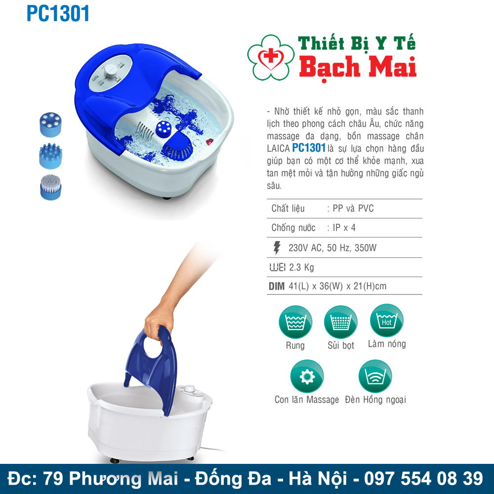 Bồn Ngâm Chân Massage Laica PC1301
