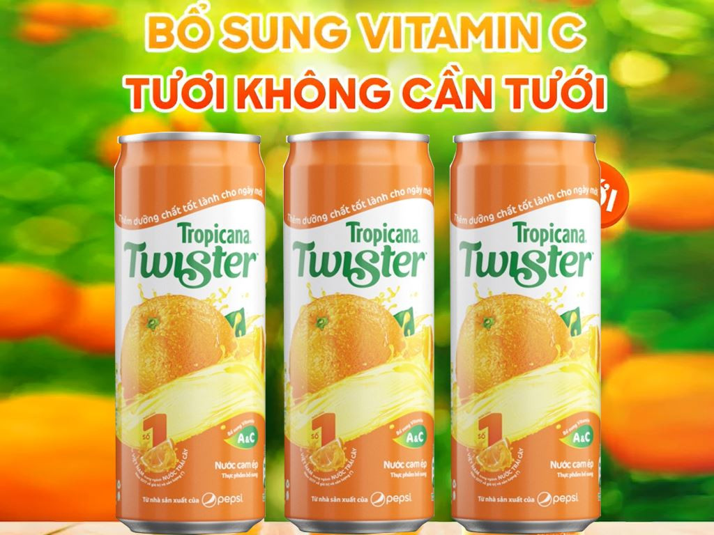 nước cam ép Twister Tropicana 320ml(thùng 24 lon)