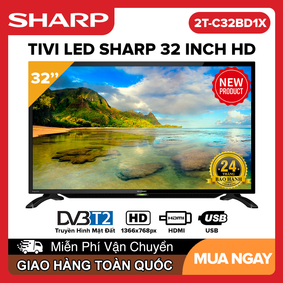 Tivi Led Sharp 32 inch HD - Model 2T-C32BD1X LC-32CC1X HD Ready DVB