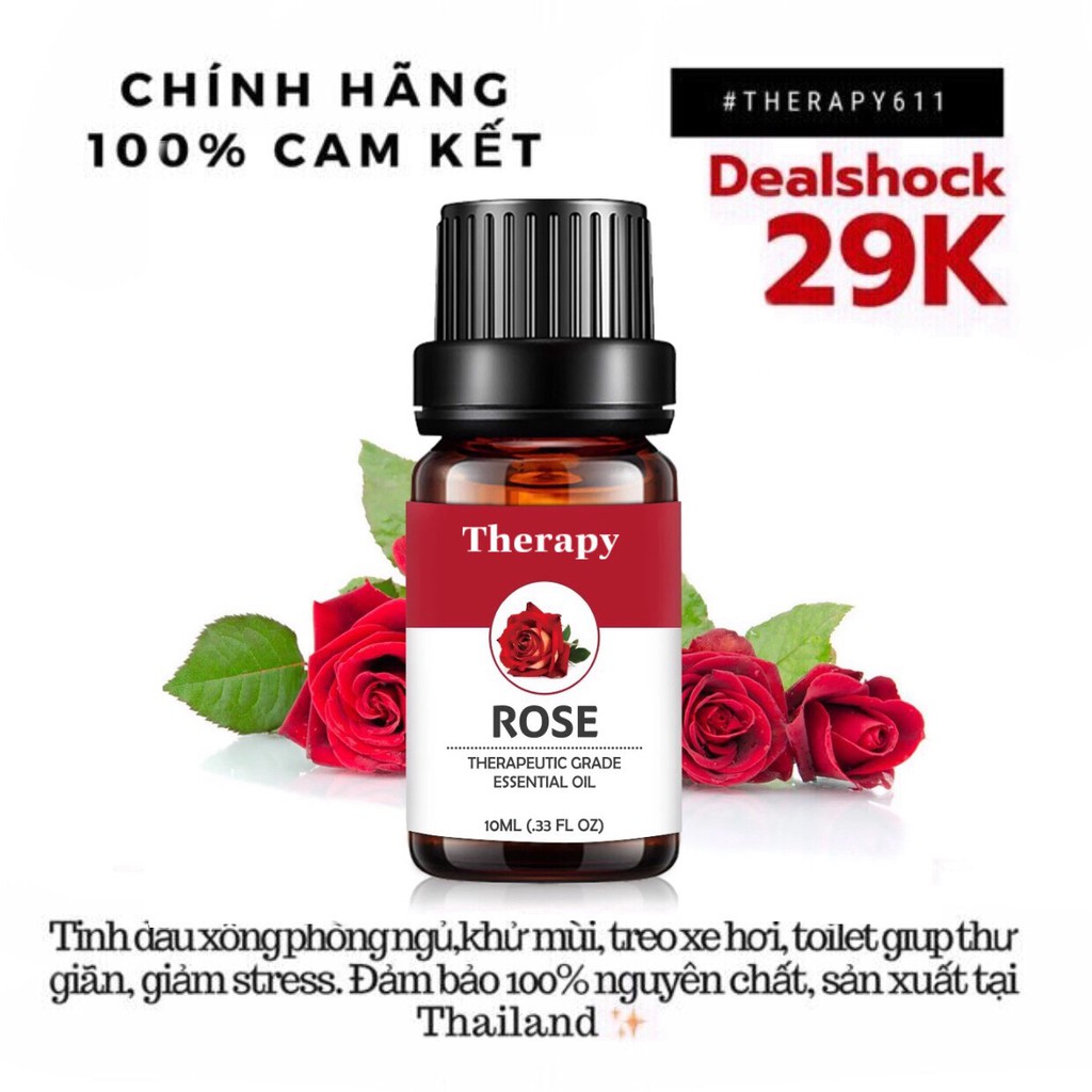 Tinh Dầu Nguyên Chất Hương Hoa Hồng - Rose Therapy