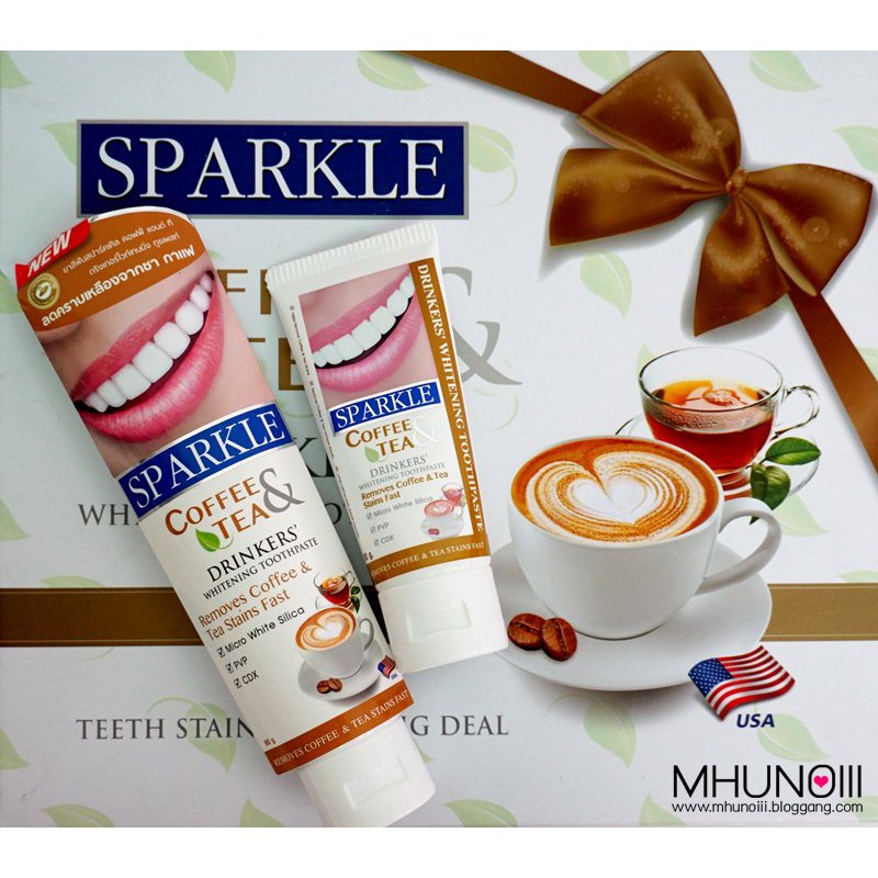 Kem Đánh Răng Thái Lan Sparkle Coffee&Tea 100Gr