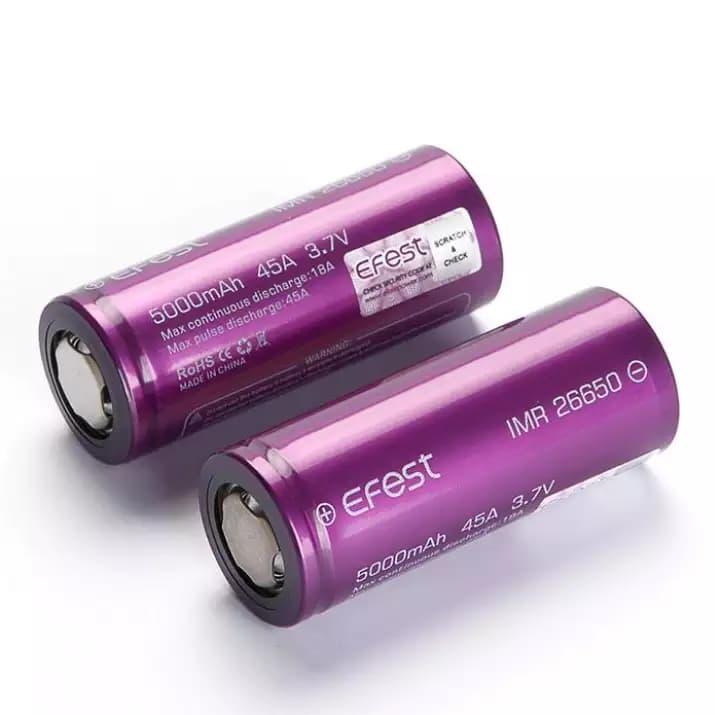 Pin sạc Efest IMR 26650 5000mAh 45A Flat top battery
