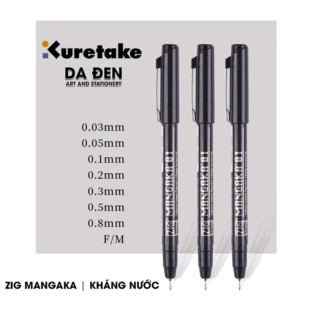 [HCM]Bút Line Kuretake Zig Mangaka Kháng Nước