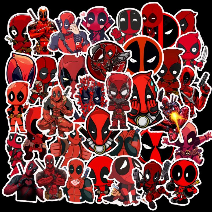 Sticker DEADPOOL decal hình dán chống nước trang trí xe laptop nón bảo hiểm tem dán #4