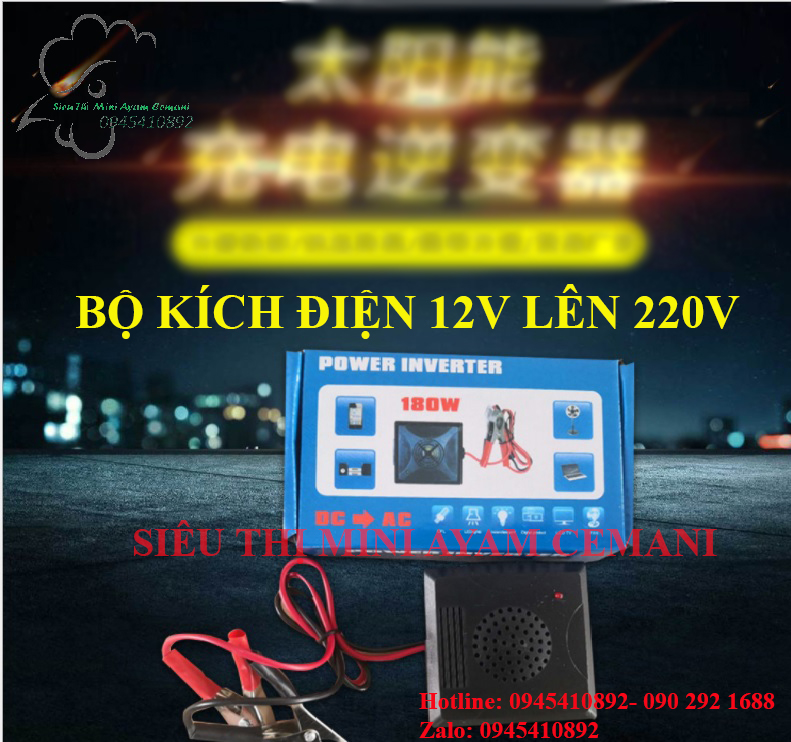 Bộ đổi nguồn điện 12V lên 220V 180W