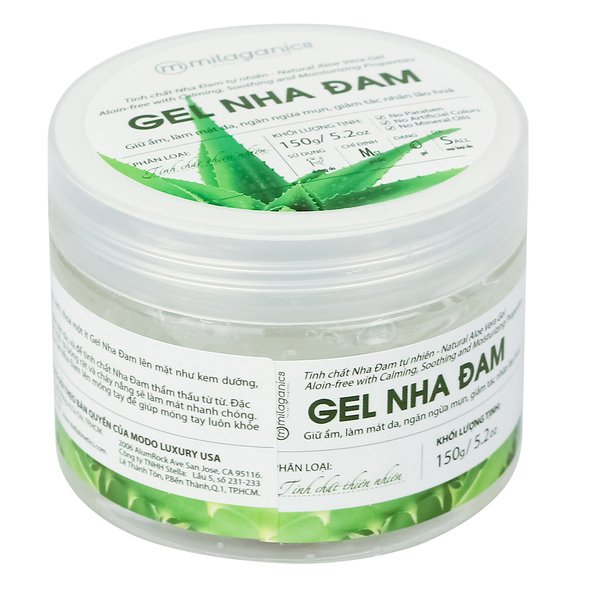 Milaganics Aloe Vera Gel 150ml