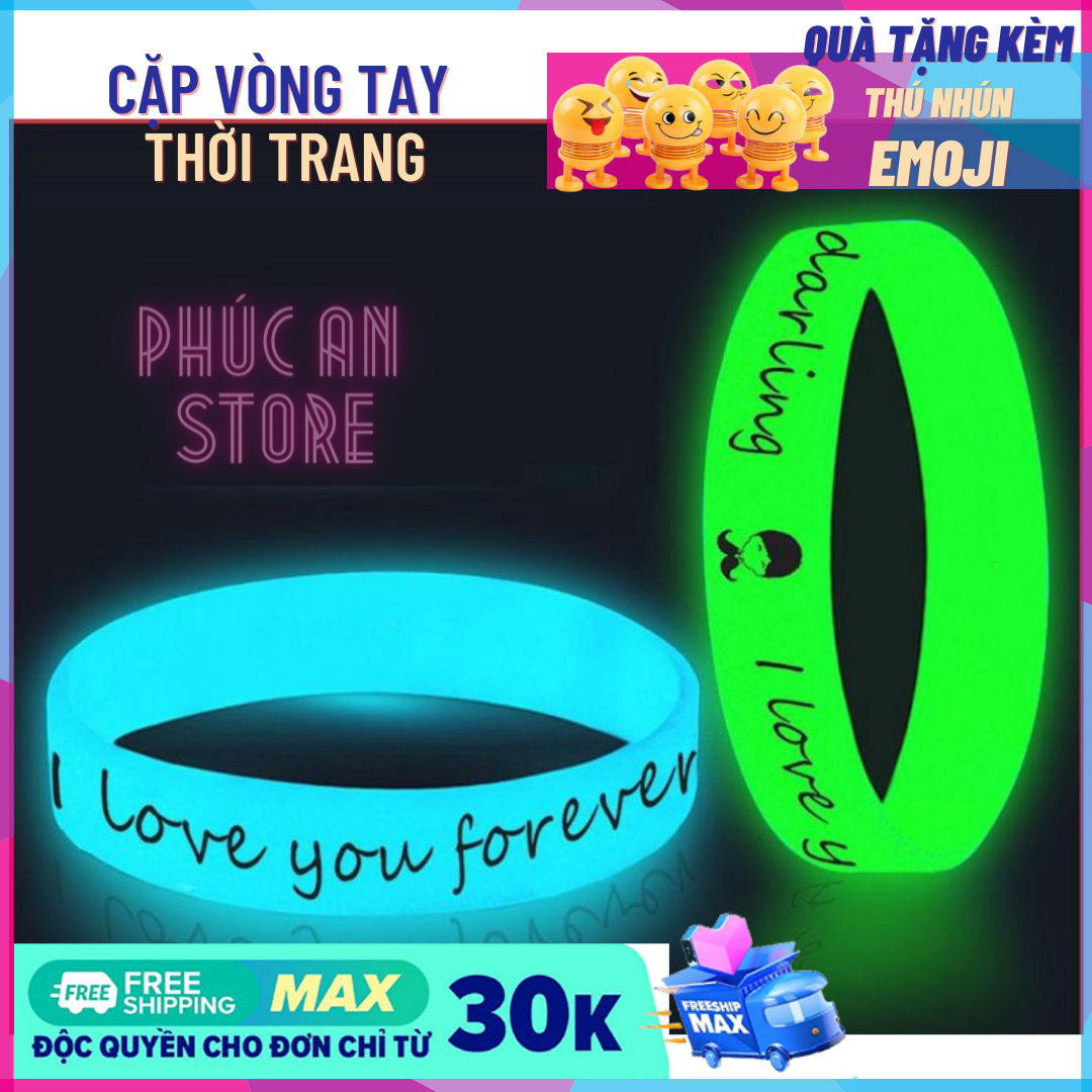 Cặp Vòng Tay Thời Trang Phong Cách Tuổi Teen Cá Tính Năng Động cho Giới Trẻ - Vòng Tay Phát Sáng Trong Đêm + Vòng Tay Supreme - Phúc An Store tặng kèm Thú Nhún EMOJI Vui nhộn cho Mỗi Đơn Hàng