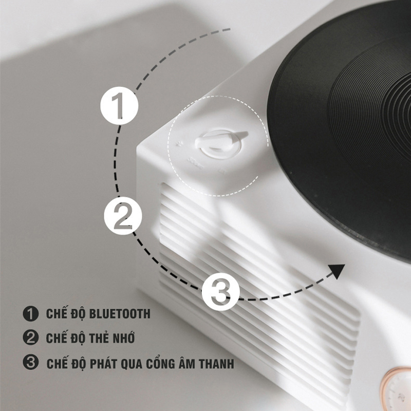 Loa bluetooth mini mô phỏng đĩa than Bltech phong cách vintage độc đáo dễ thương