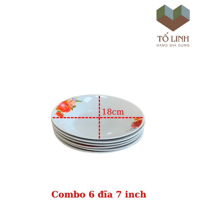 Combo 5 đĩa gốm sứ cao cấp 15.5cm,set bộ 5 đĩa gốm sứ cao cấp