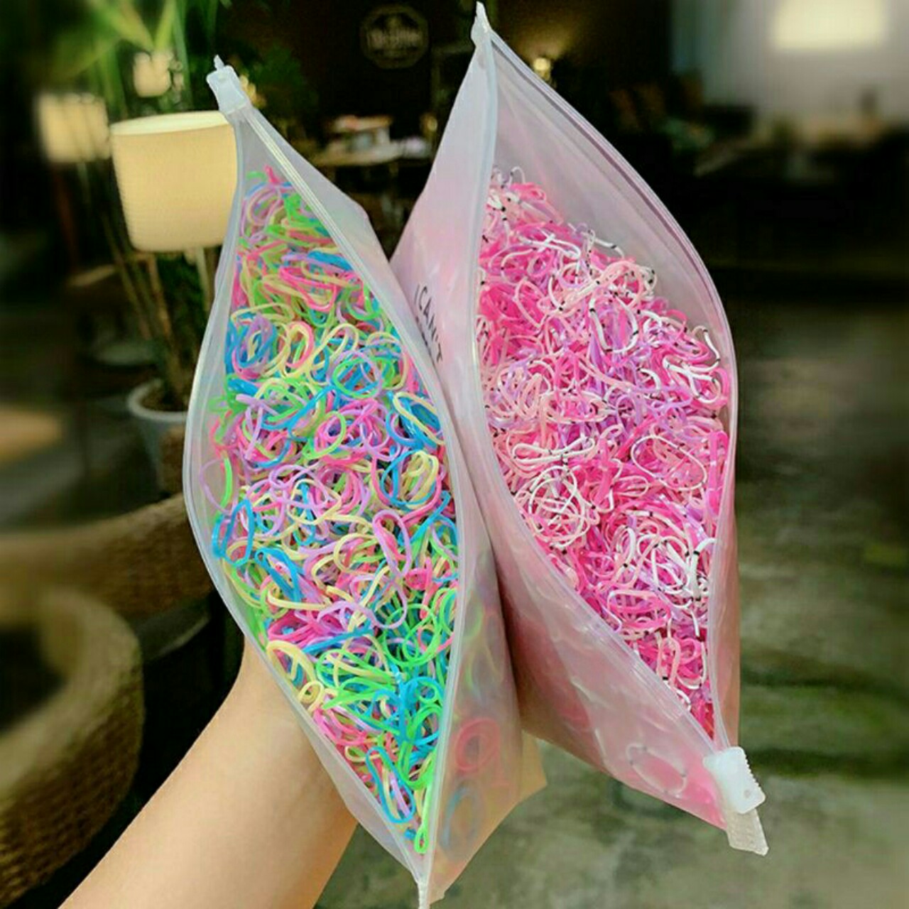 SET 1000 CÁI CHUN BUỘC TÓC cho bé túi zip