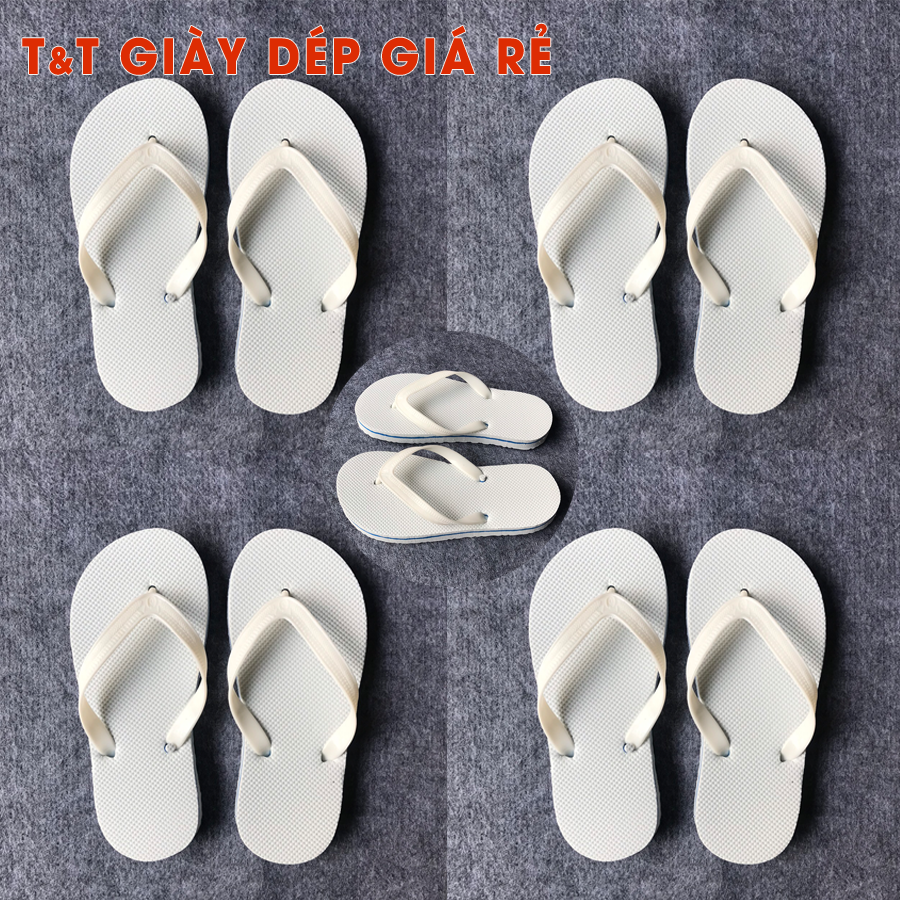 Combo 5 đôi dép quai kẹp_màu trắng