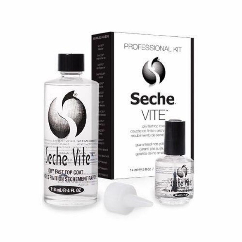 Sơn Bóng Nhanh Khô Seche (Set Gồm 1 Chai Lớn 118Ml + 1 Chai Nhỏ 15Ml), Hàng Chuẩn Mỹ