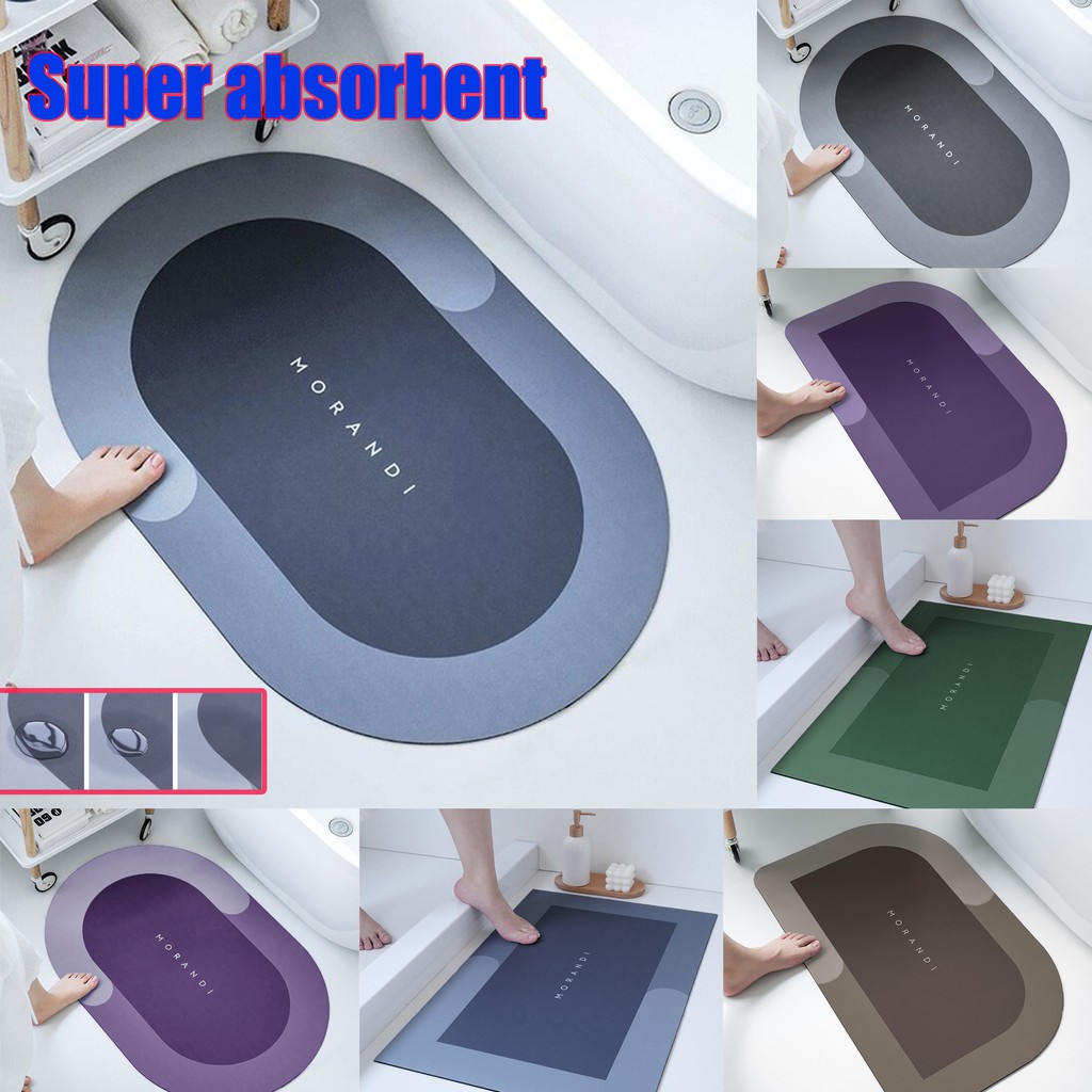 Thảm lau chân nhà tắm Silicon BATH MAT hút nước siêu thấm, Thảm chùi chân thấm nước chất liệu chống trượt cao cấp