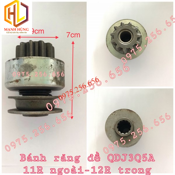 Bánh răng đề 11r ngoài/12r trong qdj3q5a