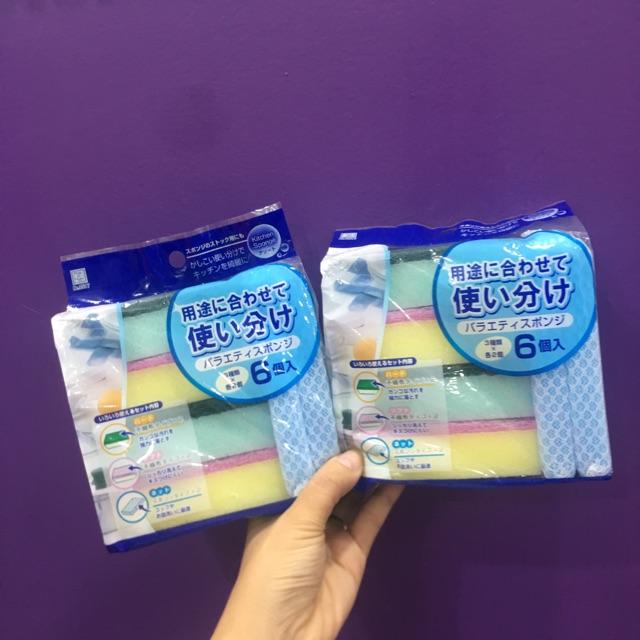 Set 6 miếng mút rửa bát Hàng Nhật