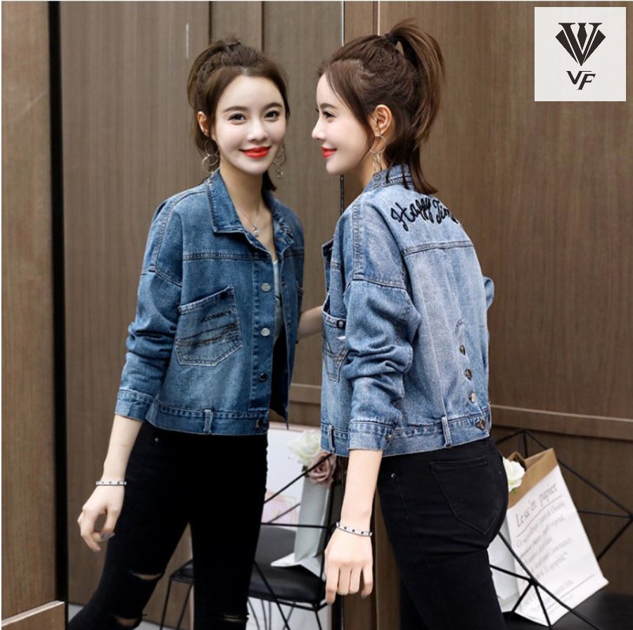 [HỒNG] ÁO KHOÁC JEAN NỮ CÁ TÍNH THỜI TRANG HAPPY TIMES NHIỀU NÚT CÀI SAU LƯNG AQUA JEANS ÁO KHOÁC NỮ ĐẸP BASIC QUẦN BAGGY XẢ KHO ẢNH CUỐI