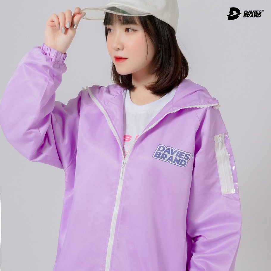 Áo khoác dù nữ form rộng màu tím DAVIES - DSS Jacket Basic Mark 3-Purple
