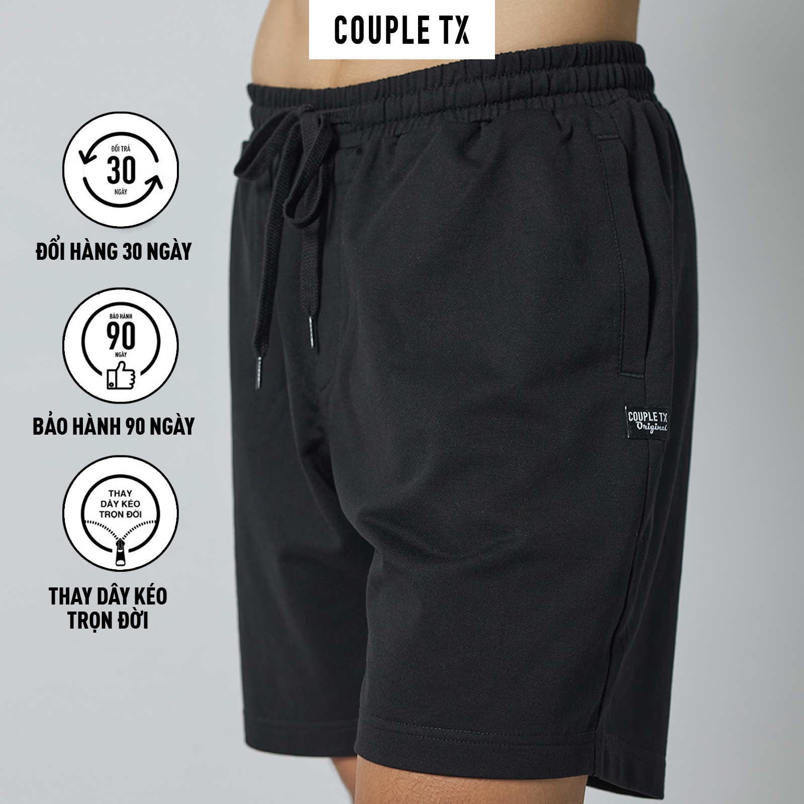 Quần Short Nam COUPLE TX -  Quần Short Thun Basic MSR 1040