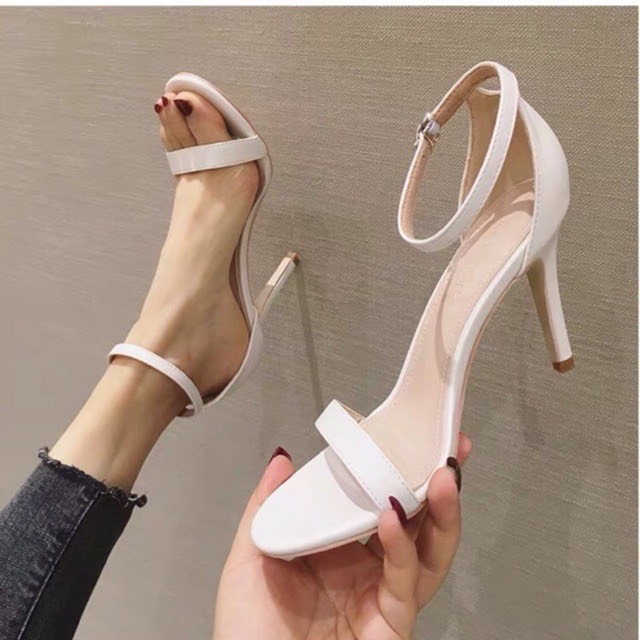 Giày sandal cao gót bít gót quai mảnh NT gót nhọn 9cm- 355