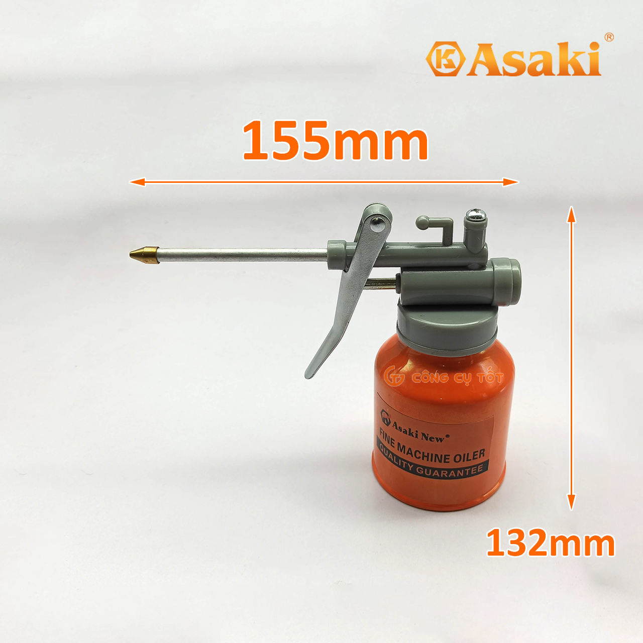 Bình châm nhớt sắt Asaki AK-1050 250ml vòi thẳng