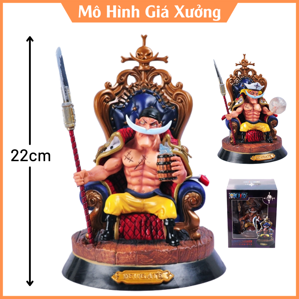 [Hoàn Tiền 10%]Mô Hình Tứ Hoàng Bố Già Râu Trắng Ngồi Ghế Cao 22cm ( Kèm Phụ Kiện 1 Đầu + 1 tay) -Tượng Figure One Piece Vua Hải Tặc
